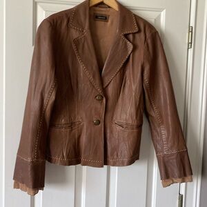 Gorgeous Cognac Leather Blazer